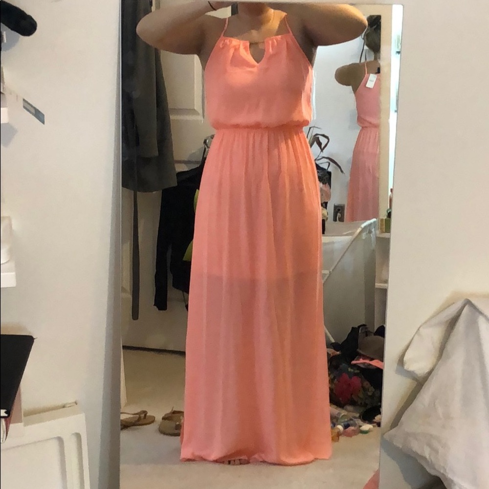 Rue21 neon peach maxi dress